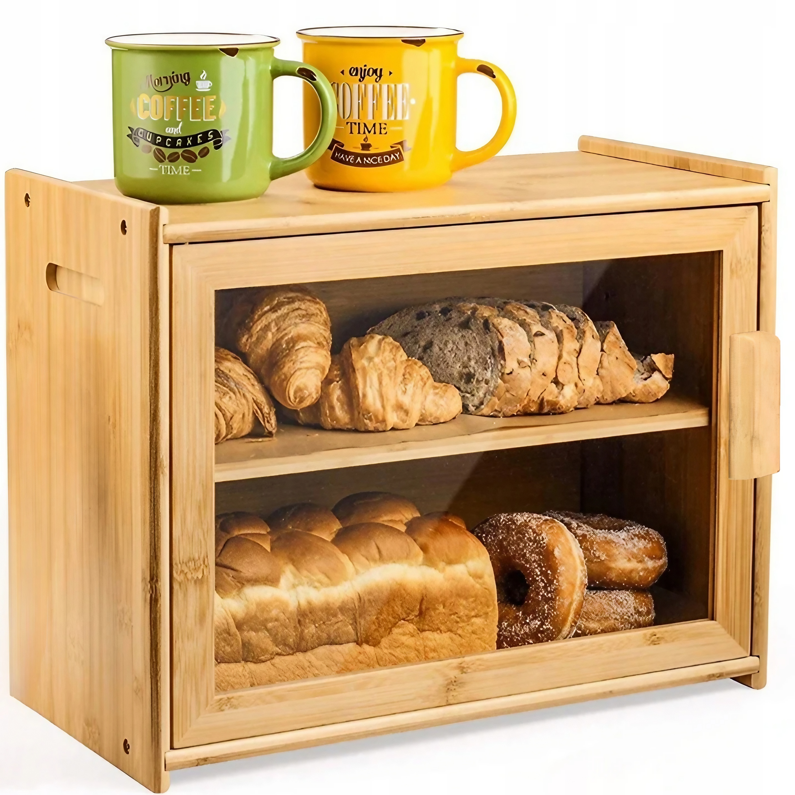 "Drewniany chlebak bambusowy TODOMI 40x31x20 cm – pojemnik na pieczywo"