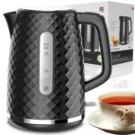 Elegancki czajnik elektryczny 2200W czarny 1,7L z filtrem i wskaźnikiem poziomu wody