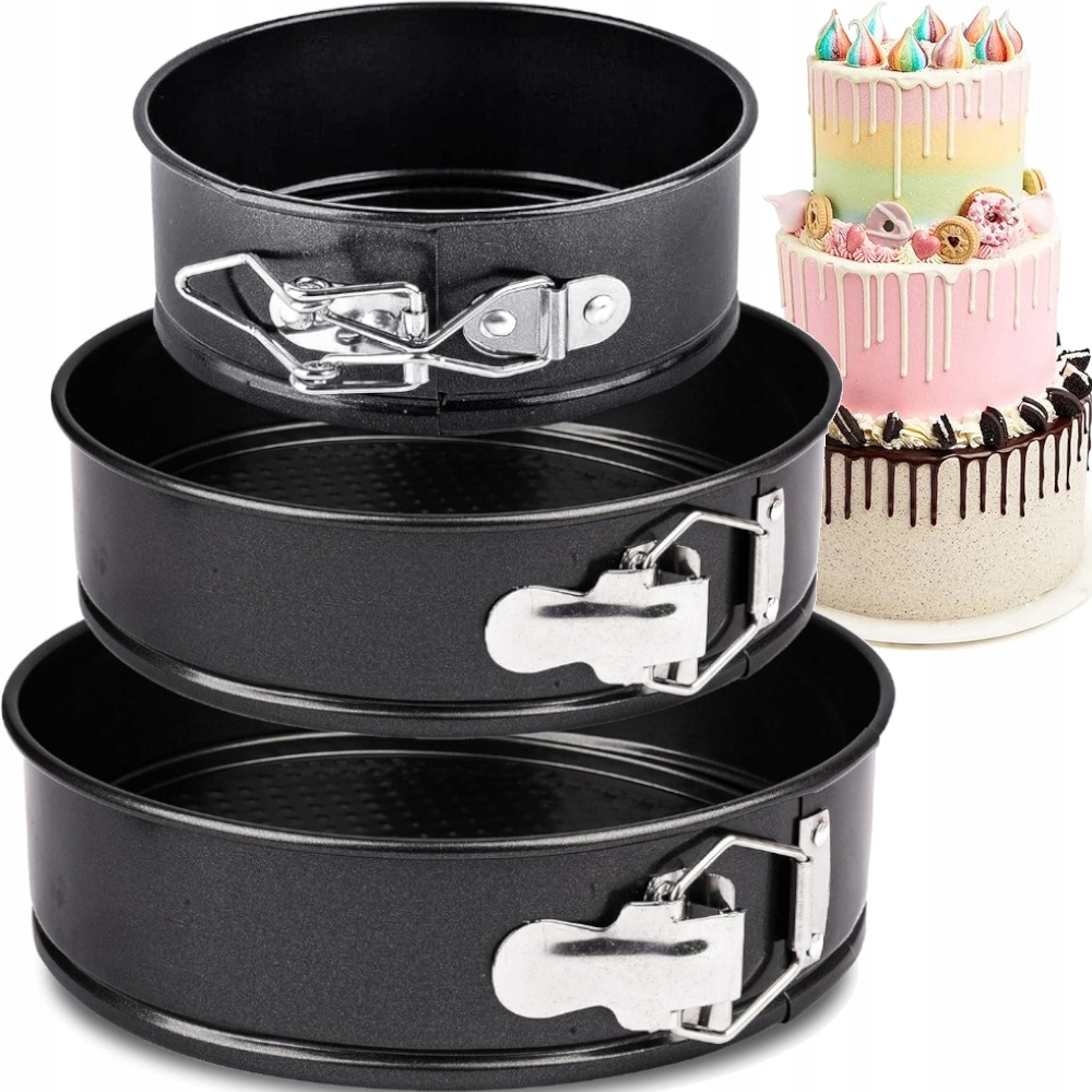 zestaw tortownic 24 26 28 cm