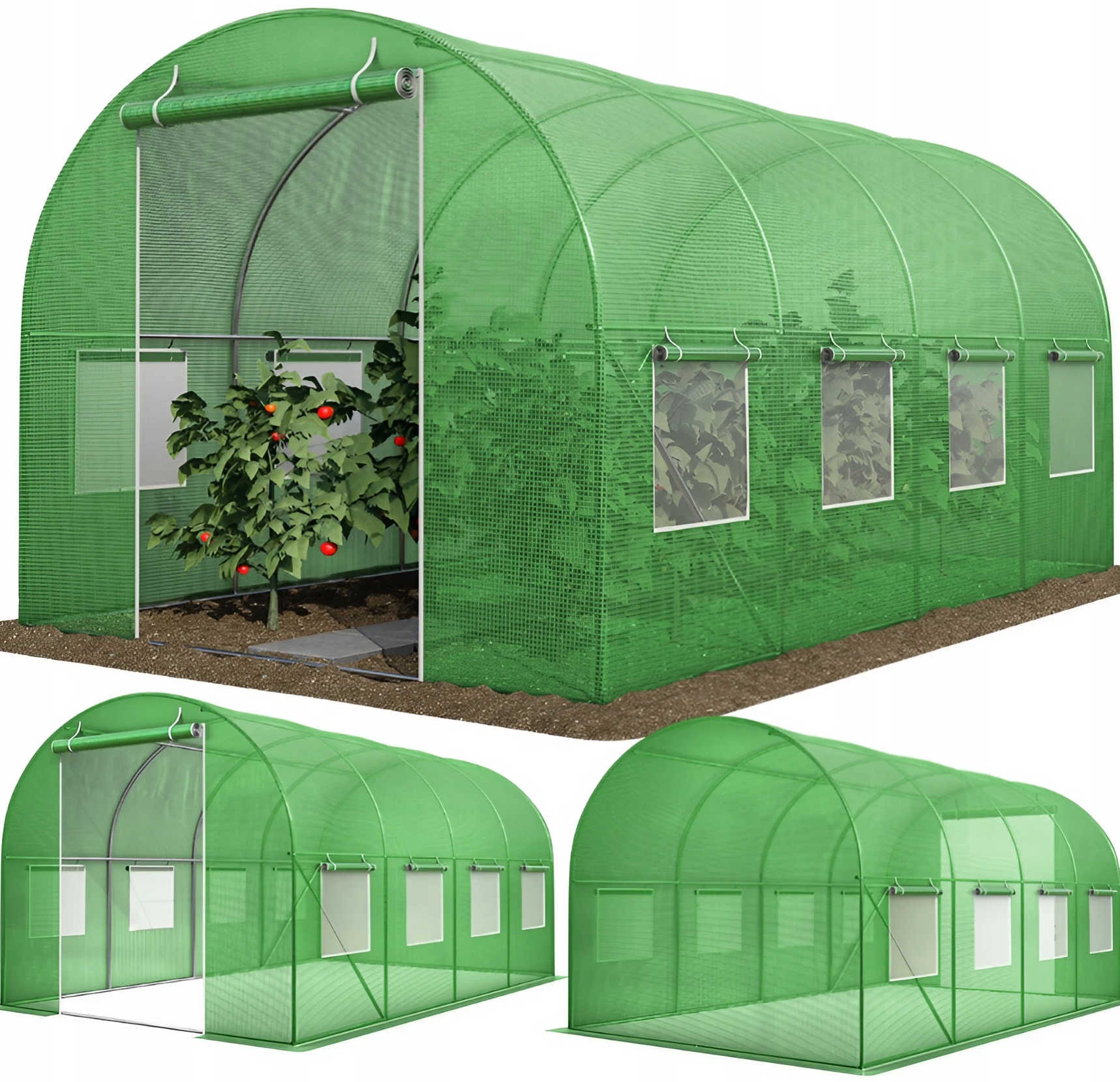 Tunel foliowy ogrodowy UV-4 o wymiarach 4x2,5m, szklarnia 10m²