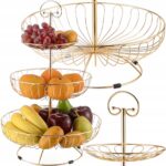 Kosz trzypoziomowy złoty